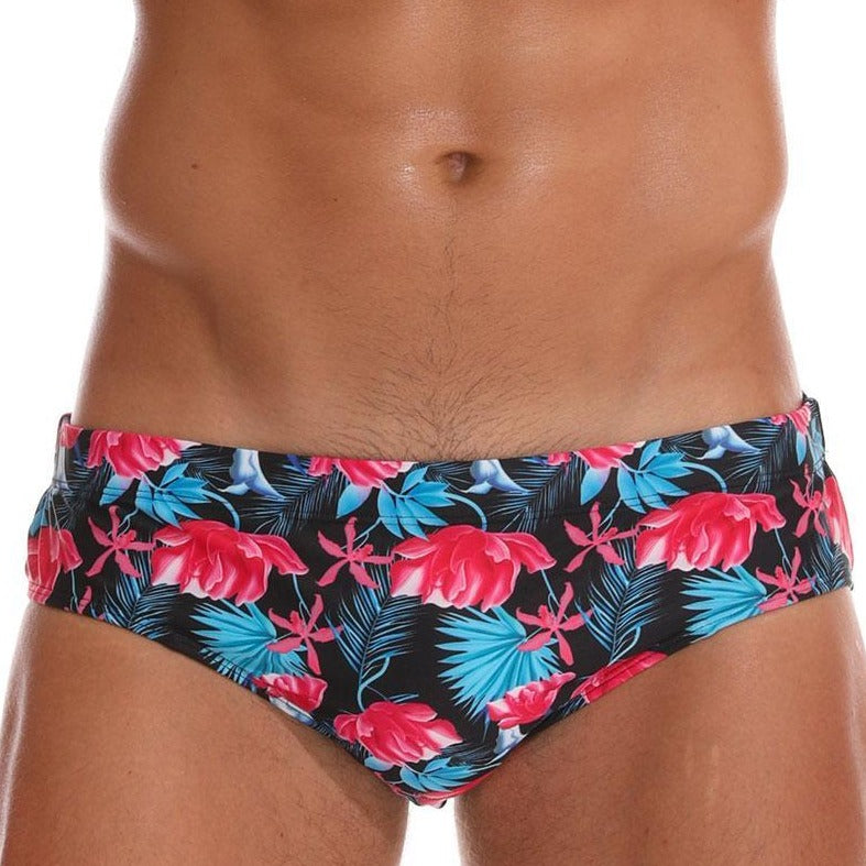 hot gay man in Red Flower Gay Swimwear | 2023 New Men's Sexy Swim Briefs- pridevoyageshop.com - gay men’s underwear and swimwear
