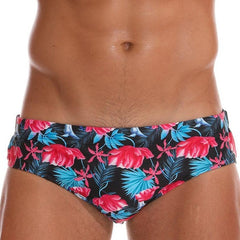 hot gay man in Red Flower Gay Swimwear | 2023 New Men's Sexy Swim Briefs- pridevoyageshop.com - gay men’s underwear and swimwear