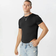 a hot gay man in black Men's Pure Basic T-Shirt Bodysuit - Men's Singlets, Bodysuits, Leotard & Unitard - pridevoyageshop.com