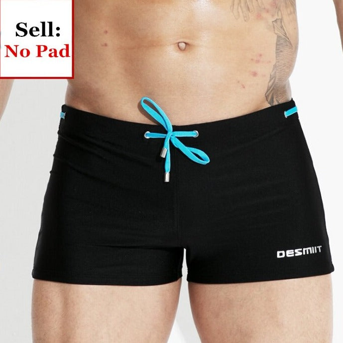 sexy gay man in black Gay Swimwear | Sexy Mens Pouch Square Cut Swim Trunks - pridevoyageshop.com - gay men’s underwear and swimwear