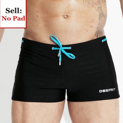 sexy gay man in black Gay Swimwear | Sexy Mens Pouch Square Cut Swim Trunks - pridevoyageshop.com - gay men’s underwear and swimwear