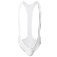 white Gay Singlet and Bodysuit | Solid Show Pecs Brief Singlet - Men's Singlets, Bodysuits, Leotard & Unitard - pridevoyageshop.com