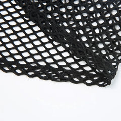 details of Men's Black PU Leather Fishnet Crop Top | Gay Crop Tops - pridevoyageshop.com - gay crop tops, gay casual clothes and gay clothes store