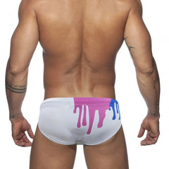 a hot gay man in white Men's Splash Art Swim Briefs - pridevoyageshop.com - gay men’s underwear and swimwear