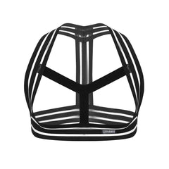 Black Multi-Strap Elastic Chest Harness: Sexy Clubwear for Men- pridevoyageshop.com - gay men’s harness, lingerie and fetish wear