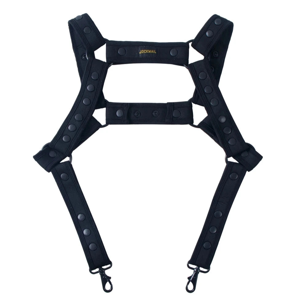 black Pride Pulse Suspender Harness -pridevoyageshop.com - gay men’s harness, lingerie and fetish wear