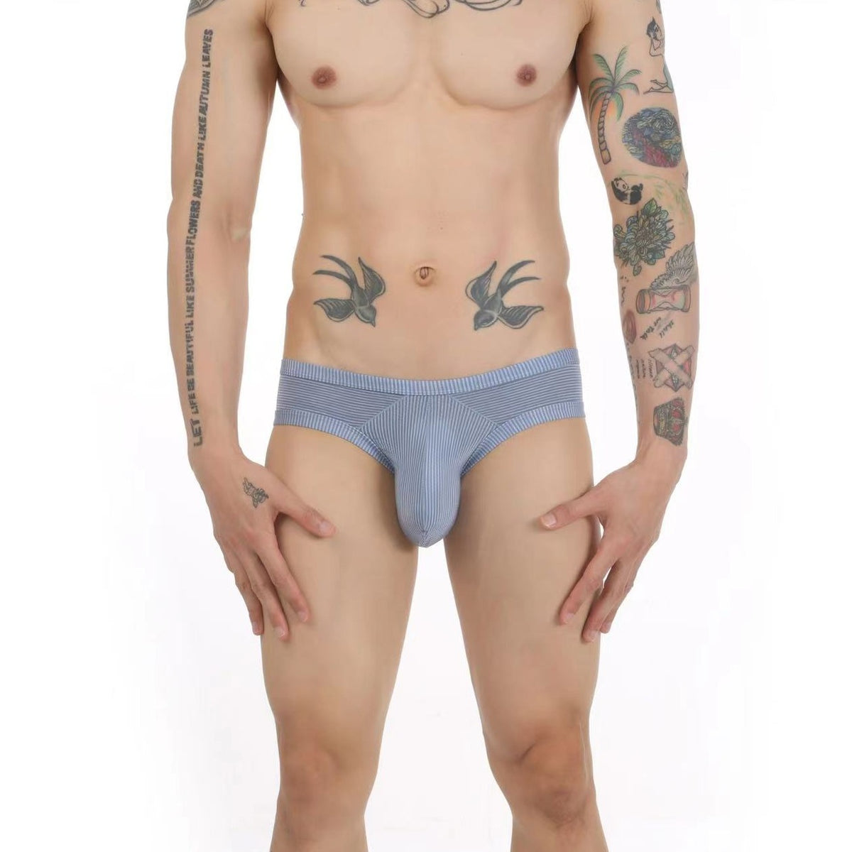 sexy gay man in blue Backless Buns Out Briefs | Gay Men Underwear- pridevoyageshop.com - gay men’s underwear and swimwear