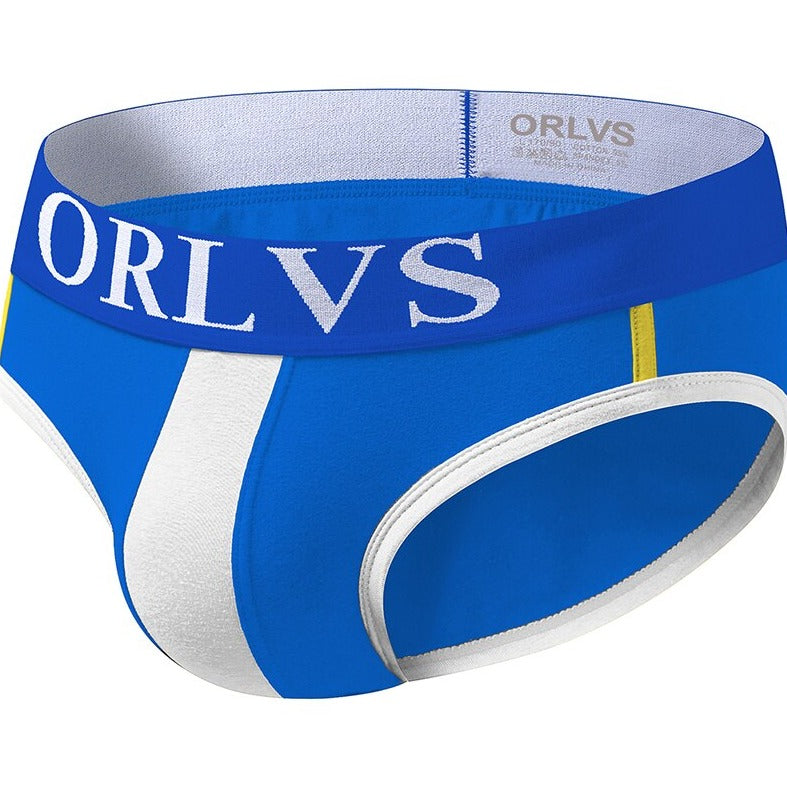 Blue ORLVS Classic Modal U Convex Pouch Men's Brief Underwear - pridevoyageshop.com - gay men’s underwear and swimwear