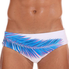 hot gay man in Blue Leaf Gay Swimwear | 2023 New Men's Sexy Swim Briefs- pridevoyageshop.com - gay men’s underwear and swimwear