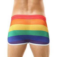 Men's Rainbow Mesh Boxer Briefs - pridevoyageshop.com - gay men’s underwear and swimwear