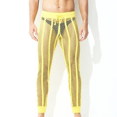 yellow Men's Striped Mesh Tights - pridevoyageshop.com - gay men’s underwear and swimwear