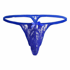 blue Men's Plus Size Desire Garden Lace Thong - pridevoyageshop.com - gay men’s bodystocking, lingerie, fishnet and fetish wear
