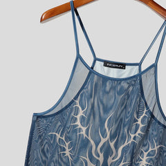 Sin City Flame Mesh Cami