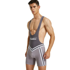 a sexy gay man in Athletic Gray Racerback Classic Athletic Singlet - Men's Singlets, Bodysuits, Leotard & Unitard - pridevoyageshop.com