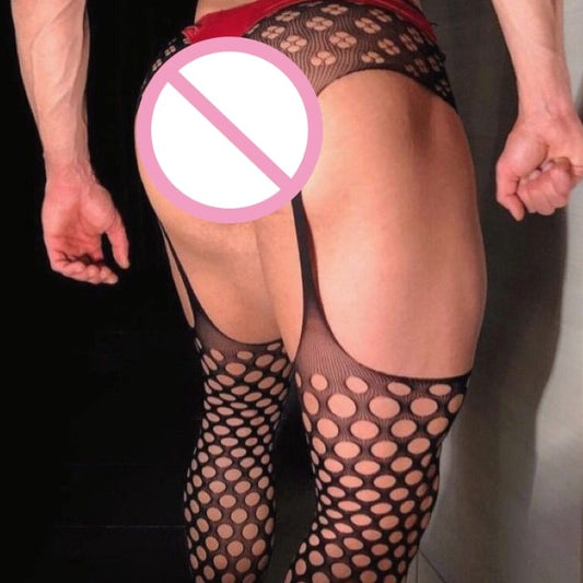 sexy gay man in Erotic Men's Crotchless Fishnet Stockings | Gay Bodystockings - pridevoyageshop.com - gay men’s bodystocking, lingerie, fishnet and fetish wear