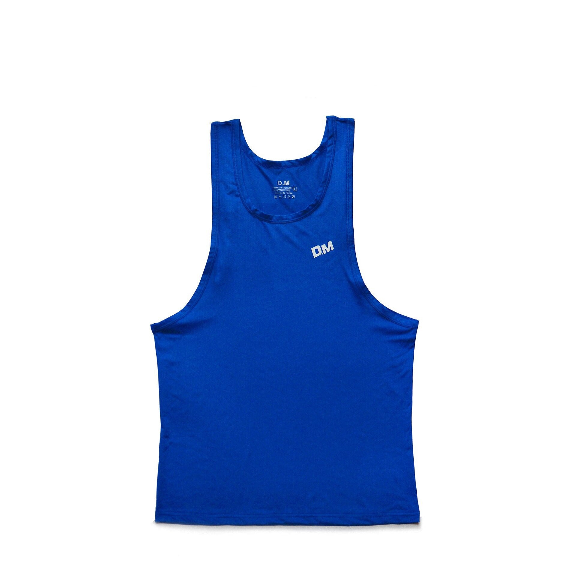 blue Gay Tops | DM Men's Mesh Muscle Tank Top - pridevoyageshop.com - gay men’s gym tank tops, mesh tank tops and activewear