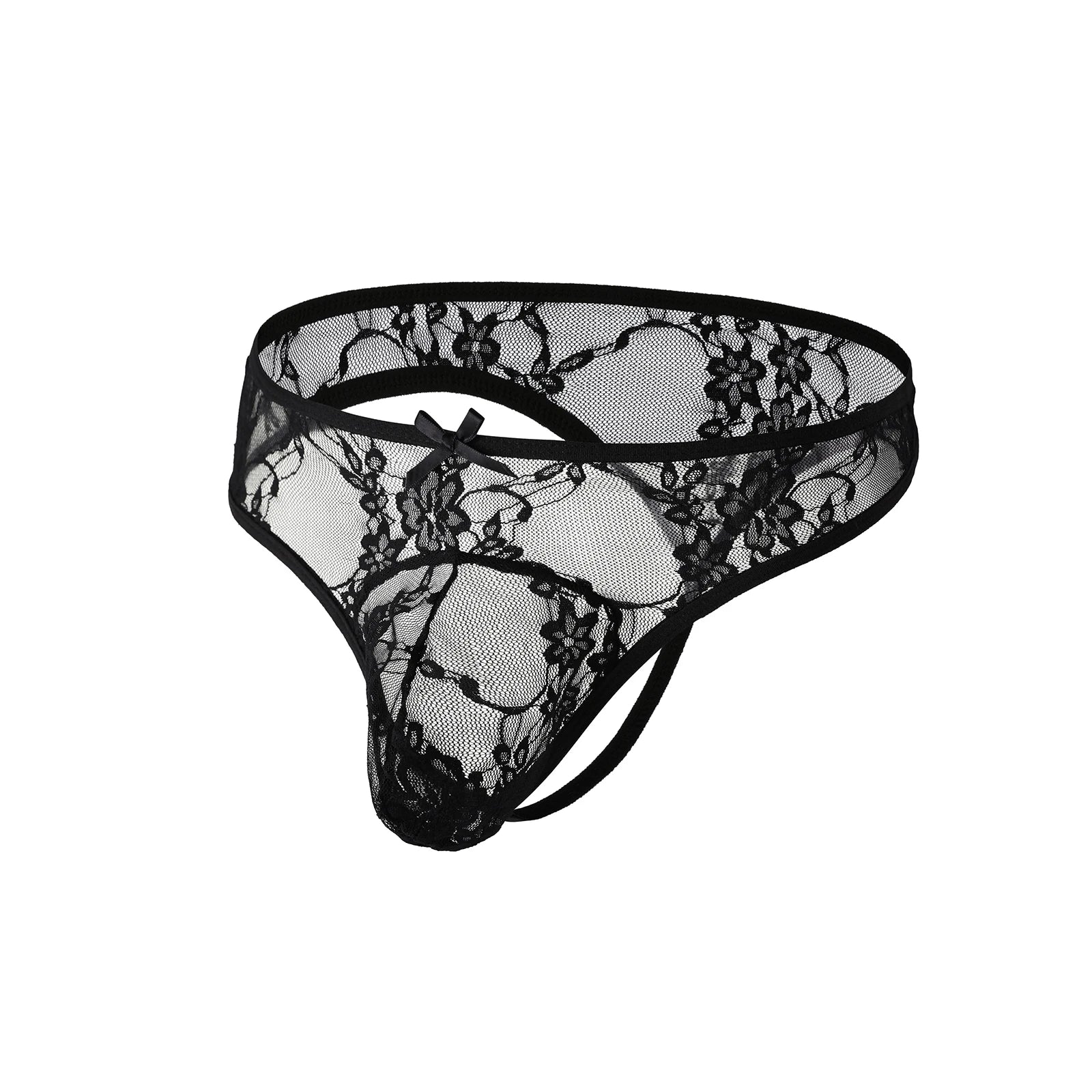 Men’s Ebony Lace Tease Thong