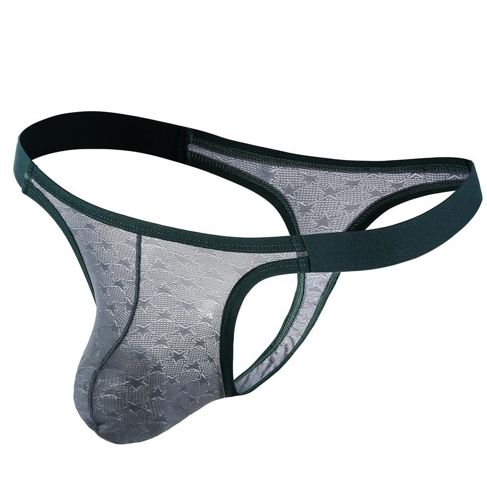 Gray Sexy Mens Thongs: Semi Sheer Underwear for Gay Lingerie - pridevoyageshop.com - gay men’s underwear and swimwear