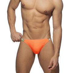 sexy gay man in orange Gay Swimwear | DESMIIT Uplifted Package Swim Briefs- pridevoyageshop.com - gay men’s underwear and swimwear