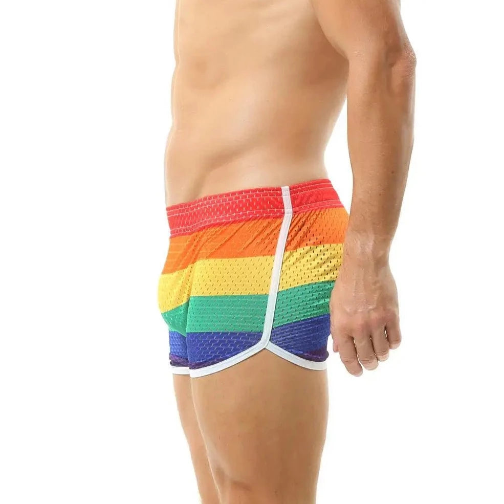 Men's Rainbow Mesh Boxer Briefs - pridevoyageshop.com - gay men’s underwear and swimwear