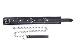 details of black Lust Puppy Padded Collar & Chain Leash - pridevoyageshop.com - gay men’s bodystocking, lingerie, fishnet and fetish wear