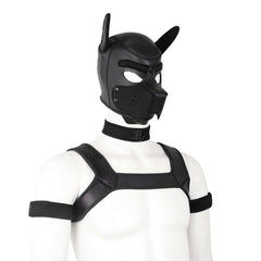 black Gay Men Neoprene Puppy Hood Set for Kinks and Fetishes - pridevoyageshop.com - gay men’s bodystocking, lingerie, fishnet and fetish wear