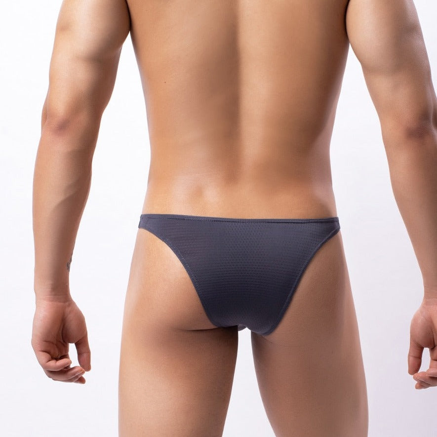sexy gay man in gray Cheeky Low-Rise Mesh Briefs | Gay Men Underwear- pridevoyageshop.com - gay men’s underwear and swimwear