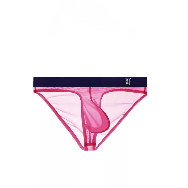 pink Transparent Hung Briefs - pridevoyageshop.com - gay men’s underwear and swimwear