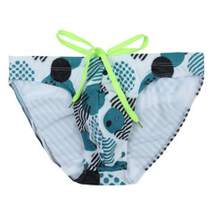 Green Men's Beachwear: Stylish Printed Swim Briefs