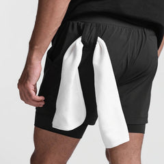 sexy gay man in black Men's Built In Compression Workout Shorts | Gay Shorts - Men's Activewear, gym short, sport shorts, running shorts- pridevoyageshop.com