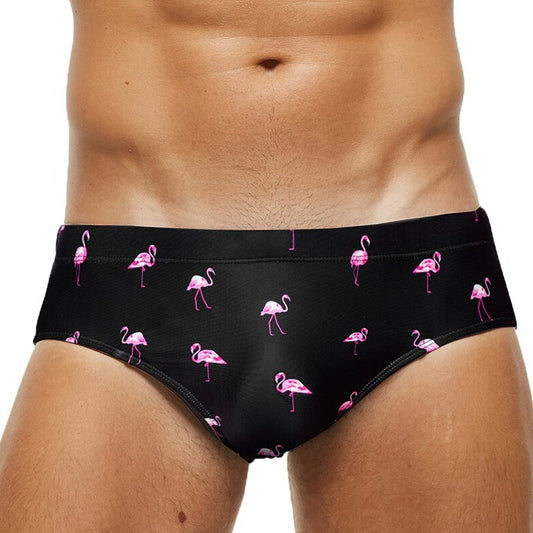 hot gay man in Flamingo Gay Swimwear | 2023 New Men's Sexy Swim Briefs- pridevoyageshop.com - gay men’s underwear and swimwear