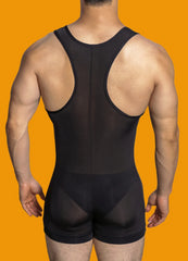 a sexy gay man in black DM Sexy Boy See Through Singlet - Men's Singlets, Bodysuits, Leotard & Unitard - pridevoyageshop.com