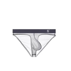 gray Transparent Hung Briefs - pridevoyageshop.com - gay men’s underwear and swimwear