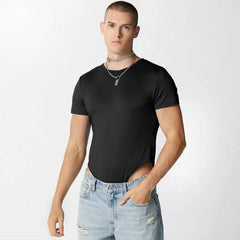 a hot gay man in black Men's Pure Basic T-Shirt Bodysuit - Men's Singlets, Bodysuits, Leotard & Unitard - pridevoyageshop.com