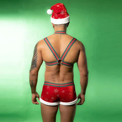 a hot man in Spicy Santa Christmas set - pridevoyageshop.com - gay costumes, men role play outfits, gay party costumes and gay rave outfits