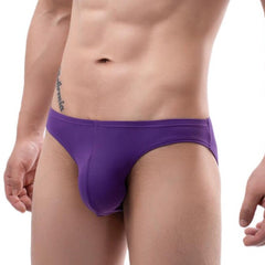 sexy gay man in purple Men's Ice Silk Hung Briefs | Gay Men Underwear- pridevoyageshop.com - gay men’s underwear and swimwear