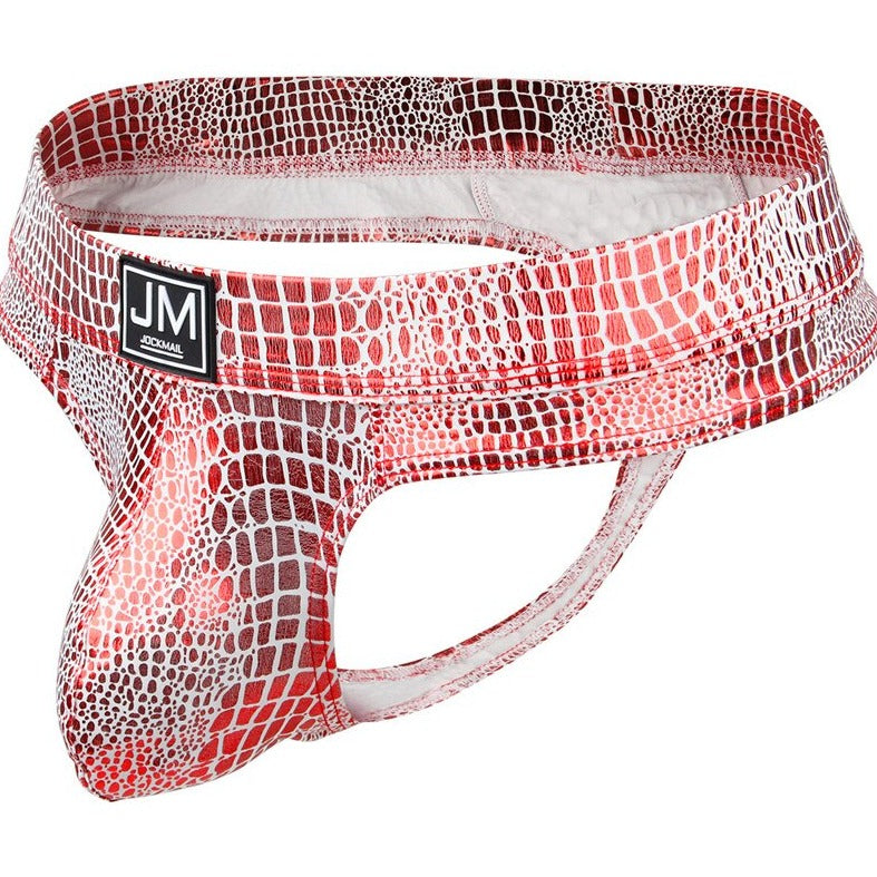 red Jockmail Wild Secret Snakeskin Thong | Gay Men Underwear- pridevoyageshop.com - gay men’s underwear and swimwear