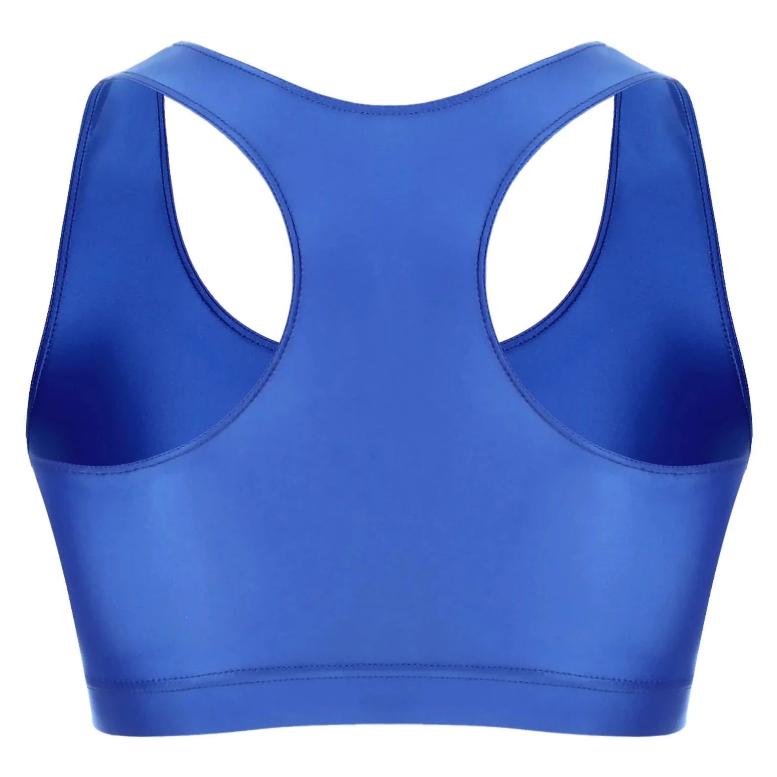 blue Men's Glossy Sports Crop Top | Gay Crop Tops & Sports Wear - pridevoyageshop.com - gay crop tops, gay casual clothes and gay clothes store