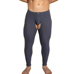 a hot man in dark gray DM Exhibition Tights - pridevoyageshop.com - gay men’s thights, leggings, and long underwear