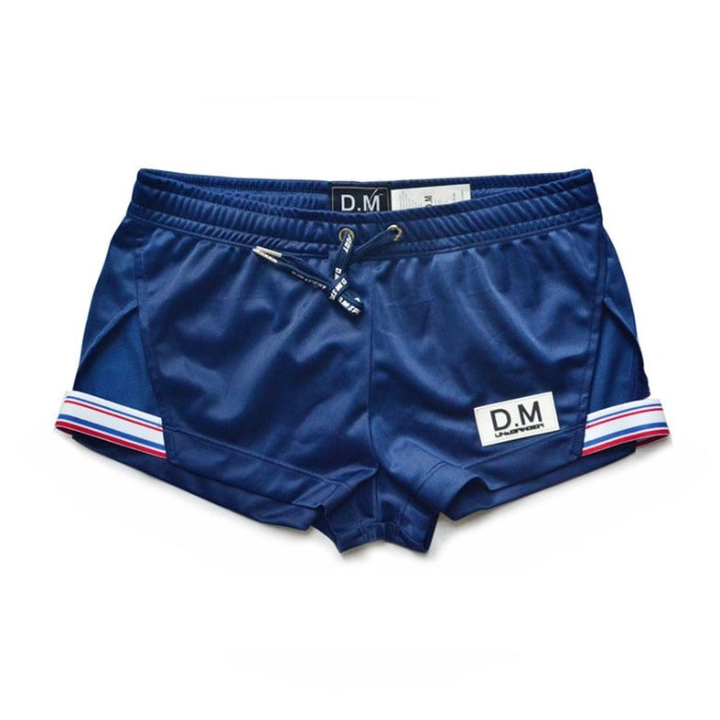 navy blue Gay Shorts | DM Side Show Gym Shorts - Men's Activewear, gym short, sport shorts, running shorts- pridevoyageshop.com