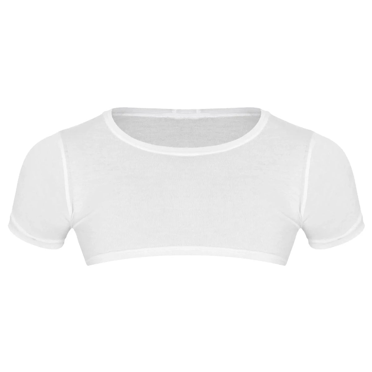 white Men's Casual Solid Crop Tops | Gay Crop Tops & Club Wear - pridevoyageshop.com - gay crop tops, gay casual clothes and gay clothes store