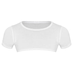 white Men's Casual Solid Crop Tops | Gay Crop Tops & Club Wear - pridevoyageshop.com - gay crop tops, gay casual clothes and gay clothes store