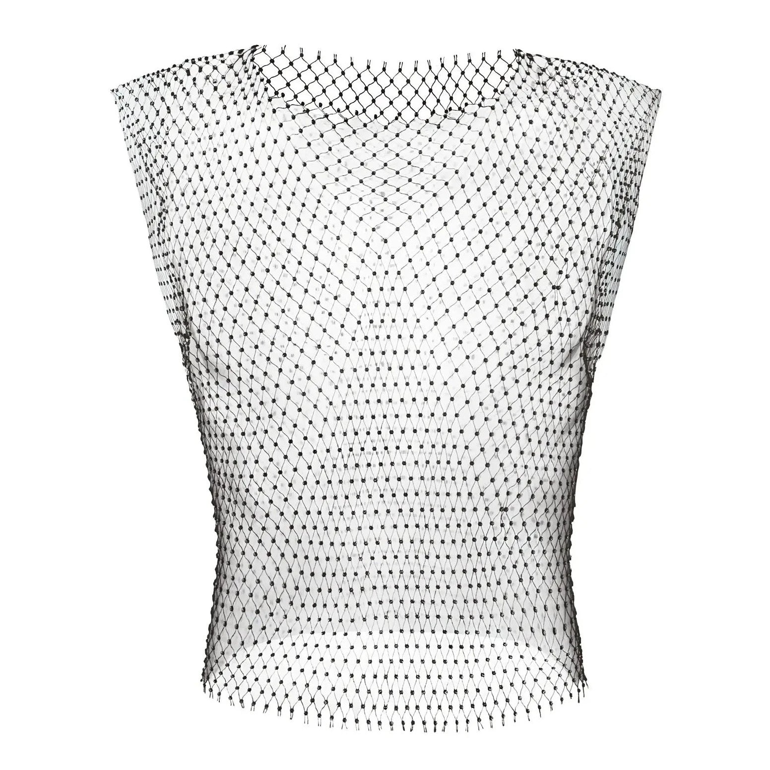 black Mens Rhinestone Shiny Mesh Tank Top - pridevoyageshop.com - gay costumes, men role play outfits, gay party costumes and gay rave outfits