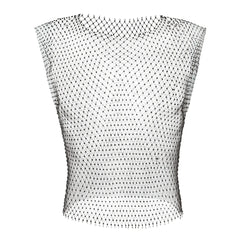 black Mens Rhinestone Shiny Mesh Tank Top - pridevoyageshop.com - gay costumes, men role play outfits, gay party costumes and gay rave outfits