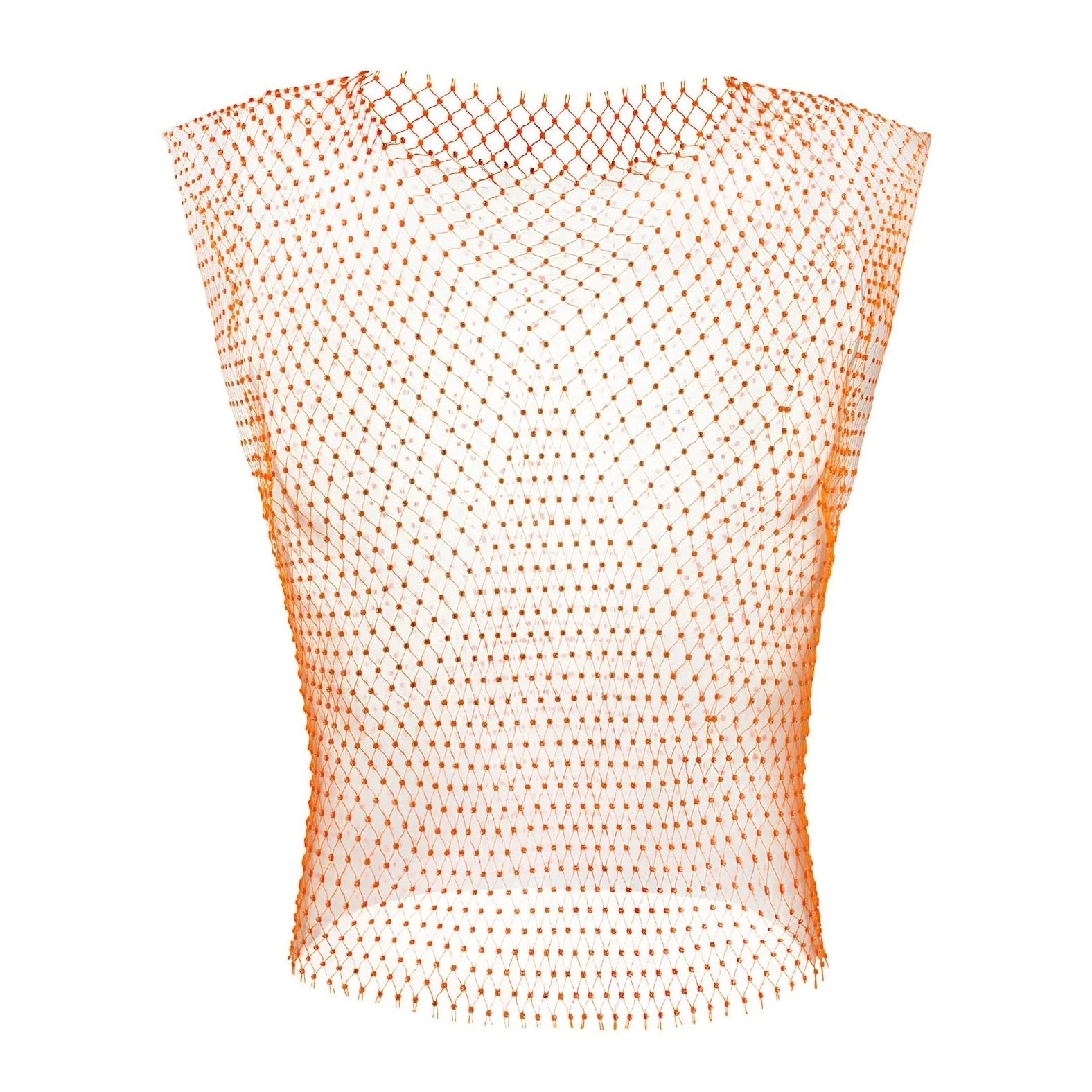 orange Mens Rhinestone Shiny Mesh Tank Top - pridevoyageshop.com - gay costumes, men role play outfits, gay party costumes and gay rave outfits