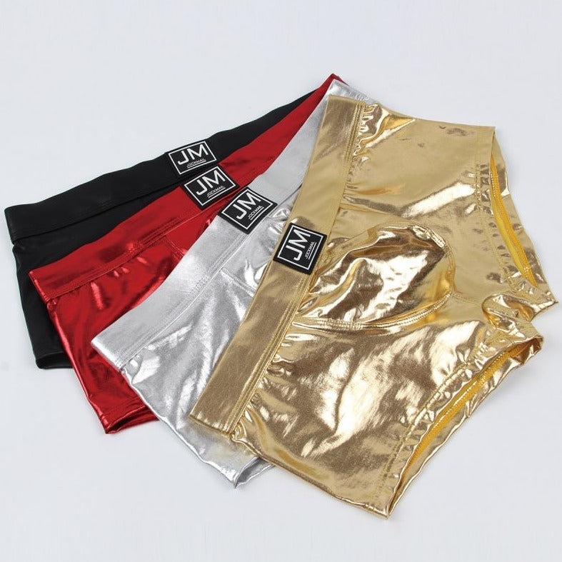 details of Jockmail Shiny Metallic PU Leather Boxers | Gay Underwear- pridevoyageshop.com - gay men’s underwear and swimwear