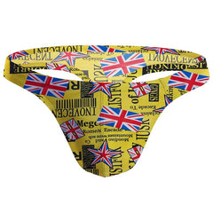 Yellow ADANNU's Bold Printed Gay Thong: Men's Designer Thongs - pridevoyageshop.com - gay men’s underwear and swimwear