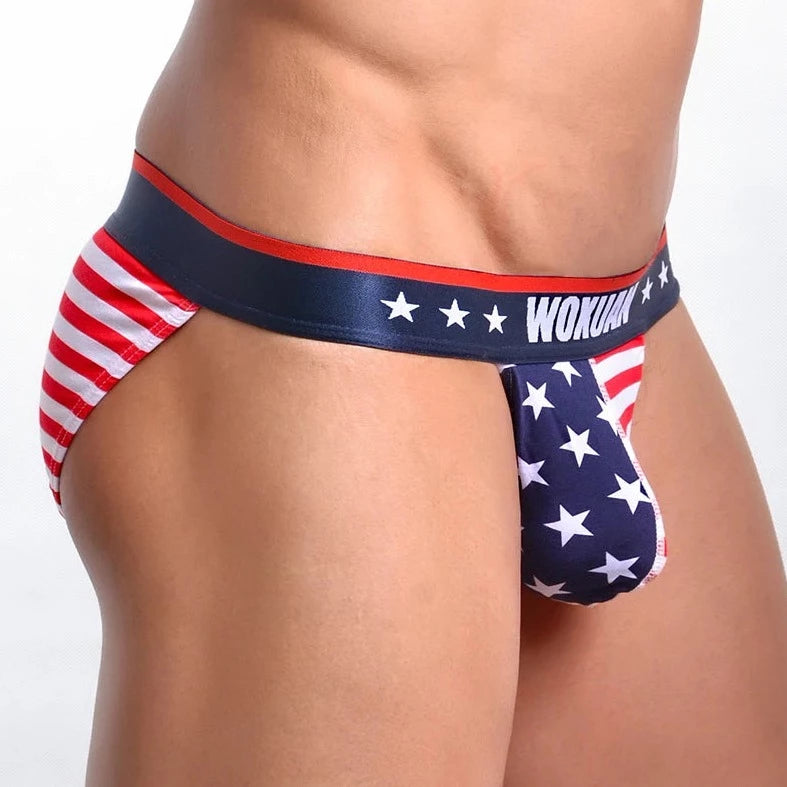 a sexy gay man in American's Side Show Briefs - pridevoyageshop.com - gay men’s underwear and swimwear