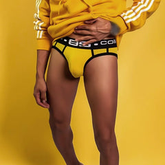 a hot gay man in yellow Men's 85 Collection Mesh Briefs - pridevoyageshop.com - gay men’s underwear and swimwear