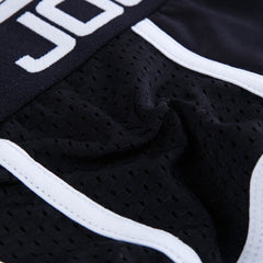 details of black Jockmail - Mens Mesh Boxers: 2023 New Bulge Pouch Underwear - pridevoyageshop.com - gay men’s underwear and swimwear